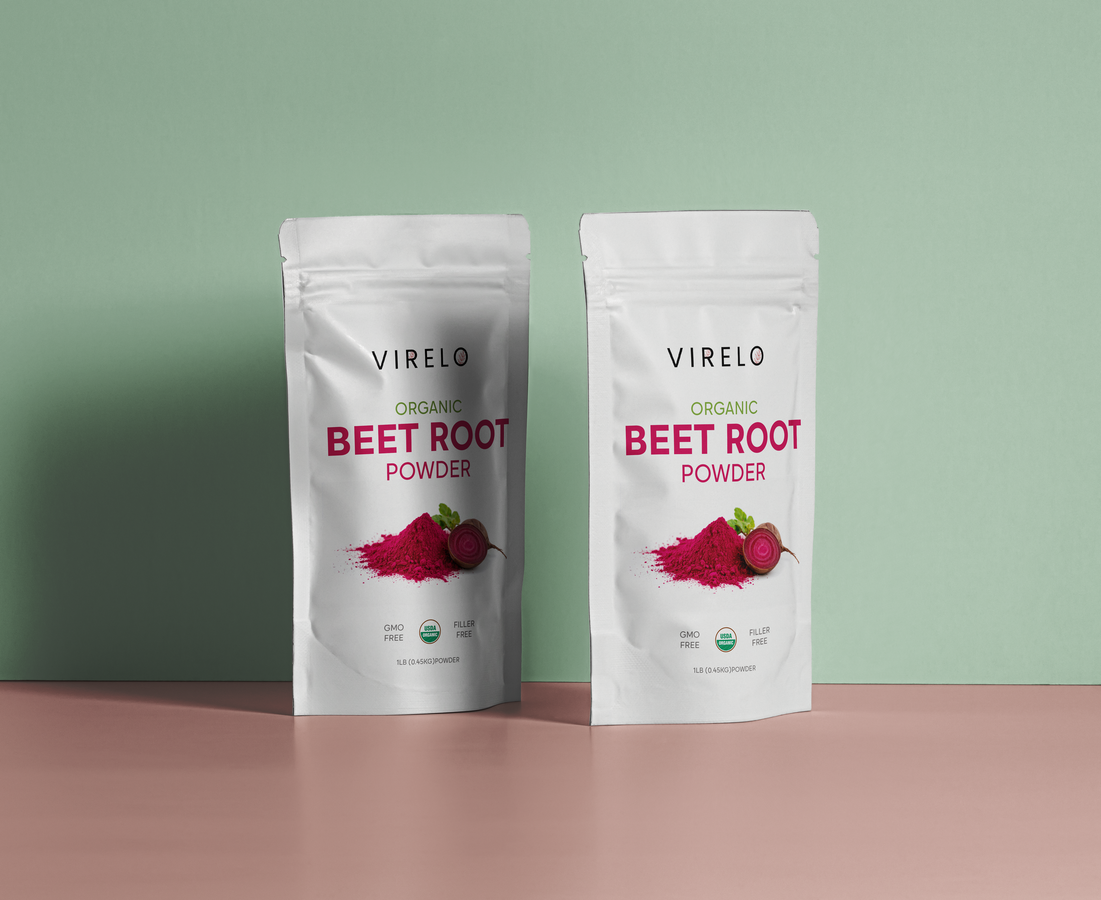 Virelo Organic Beet Root Powder  |  2 Pack BUNDLE